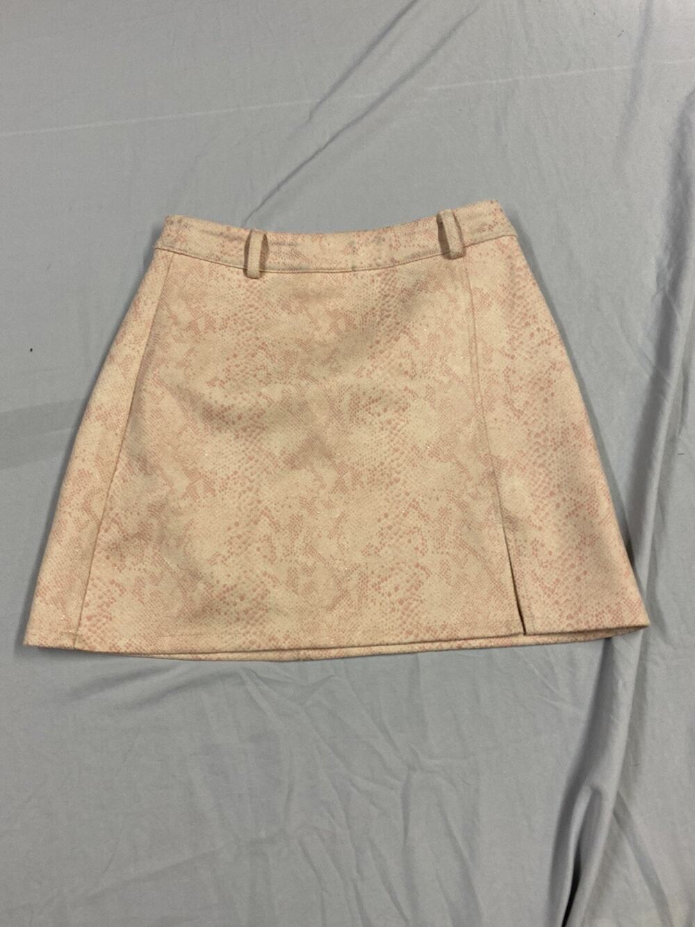 Le Lis Size Small Pink Snake Animal Print Slit Short Mini Skirt